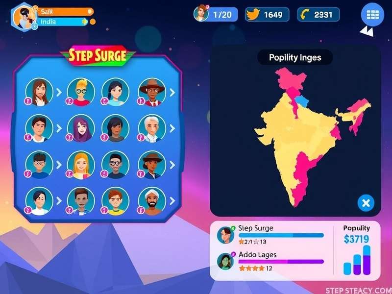 Step Surge popularity map showing user distribution across India
