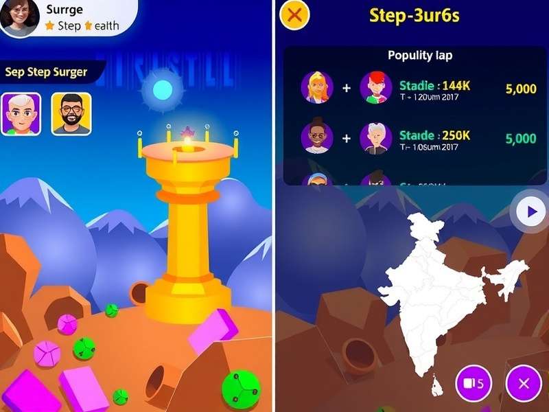 Step Surge gameplay screenshot showing vibrant colors and intuitive interface